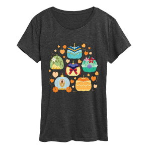 �f�B�Y�j�[ ���f�B�[�X �g�b�v�X T�V���c �O���t�B�b�N Women's Disney Princess Halloween Pumpkin Grid Graphic Tee Heather Charcoal �`���R�[��