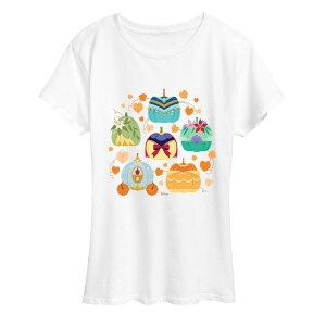 �f�B�Y�j�[ ���f�B�[�X �g�b�v�X T�V���c �O���t�B�b�N Women's Disney Princess Halloween Pumpkin Grid Graphic Tee White �z���C�g