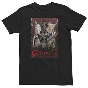 �A�j���L�����N�^�[ �����Y �g�b�v�X T�V���c �g�[�� Licensed Character Big & Tall Castlevania Group Shot Poster Tee Black �u���b�N