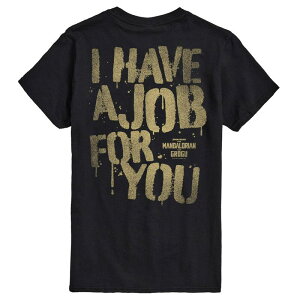 �A�j���L�����N�^�[ �����Y �g�b�v�X T�V���c �O���t�B�b�N Licensed Character Men's The Mandalorian & Grogu I Have A Job For You Graphic Tee Black �u���b�N
