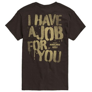 �A�j���L�����N�^�[ �����Y �g�b�v�X T�V���c �O���t�B�b�N Licensed Character Men's The Mandalorian & Grogu I Have A Job For You Graphic Tee Dark Brown �u���E��