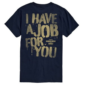 �A�j���L�����N�^�[ �����Y �g�b�v�X T�V���c �O���t�B�b�N Licensed Character Men's The Mandalorian & Grogu I Have A Job For You Graphic Tee Navy �l�C�r�[