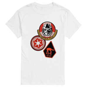 �A�j���L�����N�^�[ �����Y �g�b�v�X T�V���c �O���t�B�b�N Licensed Character Men's The Mandalorian & Grogu Imperial Pilot Patches Graphic Tee White �z���C�g