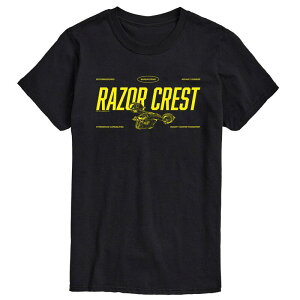 �X�^�[ �E�H�[�Y �����Y �g�b�v�X T�V���c �g�[�� �O���t�B�b�N Star Wars Big & Tall The Mandalorian & Grogu Razor Crest Graphic Tee Black �u���b�N