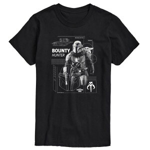 �X�^�[ �E�H�[�Y �����Y �g�b�v�X T�V���c �g�[�� �O���t�B�b�N Star Wars Big & Tall The Mandalorian & Grogu Bounty Hunter Graphic Tee Black �u���b�N