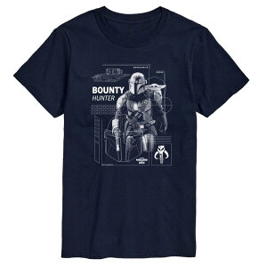 �X�^�[ �E�H�[�Y �����Y �g�b�v�X T�V���c �g�[�� �O���t�B�b�N Star Wars Big & Tall The Mandalorian & Grogu Bounty Hunter Graphic Tee Navy �l�C�r�[