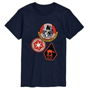 �X�^�[ �E�H�[�Y �����Y �g�b�v�X T�V���c �g�[�� �O���t�B�b�N Star Wars Big & Tall The Mandalorian & Grogu Imperial Pilot Patches Graphic Tee Navy �l�C�r�[
