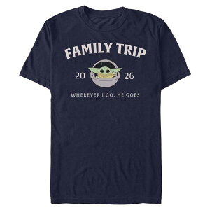 �A�j���L�����N�^�[ �����Y �g�b�v�X T�V���c �O���t�B�b�N Licensed Character Men'star Wars Grogu Family Trip 2026 Graphic Tee Navy �l�C�r�[