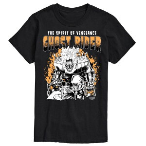 �A�j���L�����N�^�[ �����Y �g�b�v�X T�V���c �g�[�� �O���t�B�b�N Licensed Character Big & Tall Marvel Ghost Rider The Spirit of Vengeance Graphic Tee Black �u���b�N