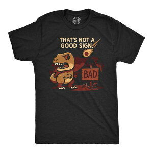 �N���C�W�[�h�b�O T�V���c �����Y �g�b�v�X �O���t�B�b�N Crazy Dog T-Shirts Mens Funny T Shirthats Not A Good Sign Dino Sarcastic T Rex Graphic Novelty Tee for Men Heather Black �u���b�N