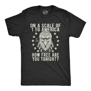 �N���C�W�[�h�b�O T�V���c �����Y �g�b�v�X Crazy Dog T-Shirts Mens On A Scale Of 1 to America How Free Are You Tonight Shirt Funny Pick Up Line Tee Heather Black �u���b�N