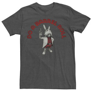 �A�j���L�����N�^�[ �����Y �g�b�v�X T�V���c Licensed Character Men's Nintendo Star Fox Peppy Barrel Roll Quotee Charcoal Heather �`���R�[��
