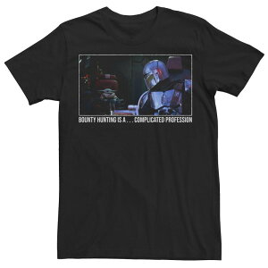 �A�j���L�����N�^�[ �����Y �g�b�v�X T�V���c Licensed Character Men'star Wars: The Mandalorian A Complicated Profession Meme Tee Black �u���b�N