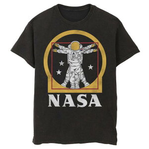 �A�j���L�����N�^�[ �����Y �g�b�v�X T�V���c Licensed Character Men's NASAstronaut Golden Vitruvian Space Man Tee Black �u���b�N