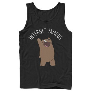 �A�j���L�����N�^�[ �����Y �g�b�v�X T�V���c Licensed Character Men's Cartoonetwork We Bare Bears Internet Famous Tank Top Black �u���b�N