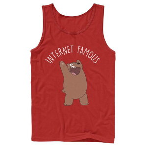 �A�j���L�����N�^�[ �����Y �g�b�v�X T�V���c Licensed Character Men's Cartoonetwork We Bare Bears Internet Famous Tank Top Red ���b�h