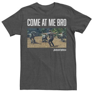 �A�j���L�����N�^�[ �����Y �g�b�v�X T�V���c �O���t�B�b�N Licensed Character Men's Jurassic World Come At Me Bro Movie Still Graphic Tee Charcoal Heather �`���R�[��