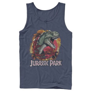 �A�j���L�����N�^�[ �����Y �g�b�v�X T�V���c ���S Licensed Character Men's Jurassic Park T-Rexplosion Tropicalogo Tank Top Navy �l�C�r�[