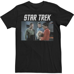 �A�j���L�����N�^�[ �����Y �g�b�v�X T�V���c Licensed Character Men'star Trek The Original Series Dog Photograph Tee Black �u���b�N