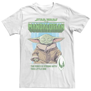 �A�j���L�����N�^�[ �����Y �g�b�v�X T�V���c Licensed Character Men's The Mandalorian Grogu Force Tee White �z���C�g
