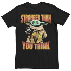 �X�^�[ �E�H�[�Y �����Y �g�b�v�X T�V���c �O���t�B�b�N Men'star Wars The Mandalorian Grogu Stronger Than You Think Graphic Tee Black �u���b�N