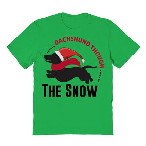 �A�j���L�����N�^�[ ���f�B�[�X �g�b�v�X T�V���c �O���t�B�b�N Licensed Character Men's Dog Dachshund Christmas Graphic Tee Irish Green �O���[��