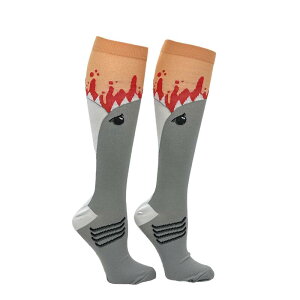 �N���C�W�[�h�b�O T�V���c �����Y �A���_�[�E�F�A �C�� Crazy Dog T-Shirts Unisex Shark Bite Funny Novelty Compression Socks for Women and Men Multi �}���`�J���[