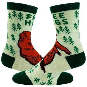 �N���C�W�[�h�b�O T�V���c �����Y �A���_�[�E�F�A �C�� Crazy Dog T-Shirts Men's Free Hugsocks Funny Bear Woods Camping Outdoors Novelty Footwear Green �O���[��