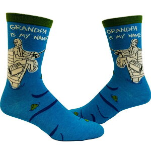 �N���C�W�[�h�b�O T�V���c �����Y �A���_�[�E�F�A �C�� Crazy Dog T-Shirts Men's Grandpa Is My Name Fishing Is My Game Socks Funny Grandfather Fishermanovelty Footwear Grandpa Fishing