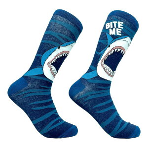 �N���C�W�[�h�b�O T�V���c �����Y �A���_�[�E�F�A �C�� Crazy Dog T-Shirts Men's Bite Me Socks Funny Deep Sea Shark Attack Footwear Bite Me
