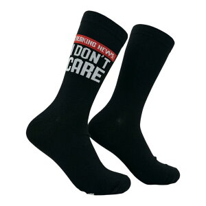 �N���C�W�[�h�b�O T�V���c �����Y �A���_�[�E�F�A �C�� �O���t�B�b�N Crazy Dog T-Shirts Men's Breaking News I Dont Care Socks Funny Sarcastic Graphic Novelty Footwear for Men Black �u���b�N