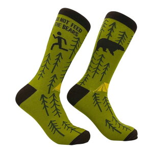 �N���C�W�[�h�b�O T�V���c �����Y �A���_�[�E�F�A �C�� �O���t�B�b�N Crazy Dog T-Shirts Men's Do Not Feed The Bearsocks Funny Sarcasticampingraphic Novelty Footwear for Men Green �O���[��