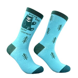 �N���C�W�[�h�b�O T�V���c �����Y �A���_�[�E�F�A �C�� �~�j �O���t�B�b�N Crazy Dog T-Shirts Men's Doing The Bear Minimum Socks Funny Sarcastic Graphic Novelty Footwear For Men Multi �}���`�J���[