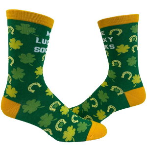 �N���C�W�[�h�b�O T�V���c �����Y �A���_�[�E�F�A �C�� �O���t�B�b�N Crazy Dog T-Shirts Men's Me Lucky Socks Funny Shamrock St Patricks Day Parade Irish Graphic Novelty Footwear Multi �}���`�J���[