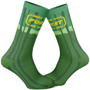 �N���C�W�[�h�b�O T�V���c �����Y �A���_�[�E�F�A �C�� Crazy Dog T-Shirts Men's May The Forest Be With You Socks Funny Camping Hiking Parody Footwear Multi �}���`�J���[