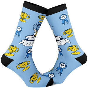 �N���C�W�[�h�b�O T�V���c �����Y �A���_�[�E�F�A �C�� Crazy Dog T-Shirts Men's Number One Dad Socks Funny #1 Trophy Father Blue Ribbon Award Footwear Multi �}���`�J���[