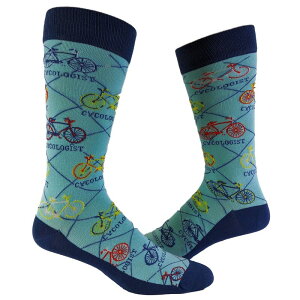 �N���C�W�[�h�b�O T�V���c �����Y �A���_�[�E�F�A �C�� �O���t�B�b�N Crazy Dog T-Shirts Men's Cycologist Socks Funny Psychology Biking Cyclist Graphic Sarcasm Footwear Blue �u���[