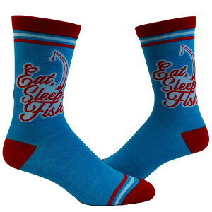 �N���C�W�[�h�b�O T�V���c �����Y �A���_�[�E�F�A �C�� �O���t�B�b�N Crazy Dog T-Shirts Men's Eat Sleep Fish Socks Funny Fishing Lover Father's Day Graphic Footwear Blue �u���[