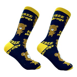 �N���C�W�[�h�b�O T�V���c �����Y �A���_�[�E�F�A �C�� Crazy Dog T-Shirts Men's Free Shrugsocks Funny Introvert Bear Hugs Novelty Joke Footwear Multi �}���`�J���[