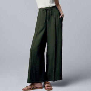 ���F���E�H�� ���f�B�[�X �{�g���X �J�W���A���p���c ���C�h���b�O �v�` Petite Simply Vera Wang Wide Leg Pants Black Tourmaline �u���b�N