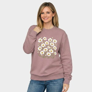 Simply Sage Market ���f�B�[�X �g�b�v�X T�V���c �X�E�F�b�g �O���t�B�b�N Simply Sage Market Watercolor Daisies - Women's Graphic Sweatshirt Plum �v����