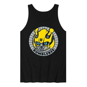 �A�j���L�����N�^�[ ���f�B�[�X �g�b�v�X T�V���c �O���t�B�b�N Licensed Character Men's Transformers Bumblebee Badge Graphic Tank Top Black �u���b�N