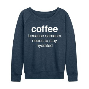yz CZX LN^[ fB[X TVc gbvX Women's Coffee Sarcasm Slouchy Graphic Sweatshirt Heather Blue