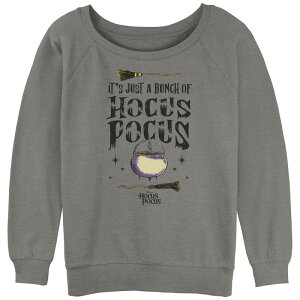 �f�B�Y�j�[ ���f�B�[�X �g�b�v�X T�V���c �O���t�B�b�N Disney's Hocus Pocus It's Just A Bunch Of Hocus Pocus Cauldron And Broomsticks Juniors' Graphic Pullover Gray Heather �O���[