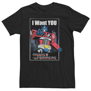 �A�j���L�����N�^�[ ���f�B�[�X �g�b�v�X T�V���c �g�[�� Licensed Character Big & Tall Transformers Optimus Prime I Want You Tee Black �u���b�N
