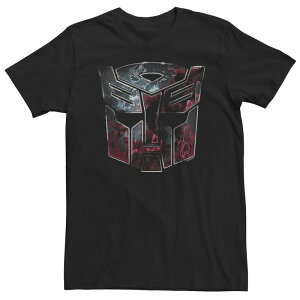 �A�j���L�����N�^�[ ���f�B�[�X �g�b�v�X T�V���c �g�[�� Licensed Character Big & Tall Transformers Autobot Face Badge Tee Black �u���b�N