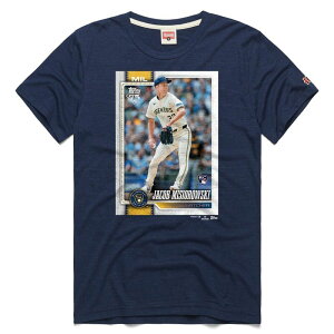 �I�}�[�W�� ���f�B�[�X �g�b�v�X T�V���c Men's Homage Jacob Misiorowski Navy Milwaukee Brewers Topps Baseball Card Tri-Blend T-Shirt Brw Navy �l�C�r�[