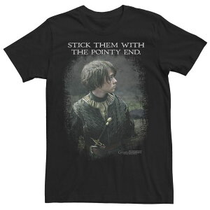 �A�j���L�����N�^�[ ���f�B�[�X �g�b�v�X T�V���c Licensed Character Men's Game Of Thrones Arya Stark Stick Them Withe Pointy End Tee Black �u���b�N