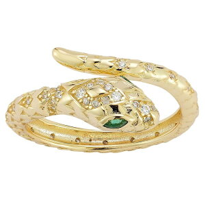 Sunkissed Sterling ���f�B�[�X �A�N�Z�T���[ �����O Sunkissed Sterling 14k Gold Over Silver Cubic Zirconia Snake Bypass Rin gold Tone �S�[���h