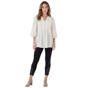 ���A�}���Y ���f�B�[�X �g�b�v�X T�V���c ���[�X�g���� �v���X�T�C�Y �_�E�� ���[�X Roaman's Women's Plusize Juliet Lace Trim Button-Down Shirt White �z���C�g